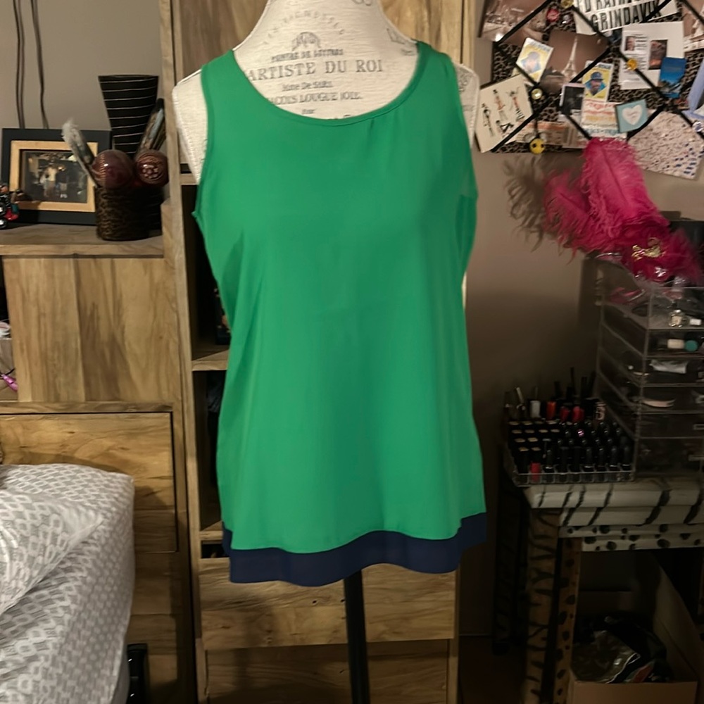 Zac & Rachel Green and Navy Tank - Small